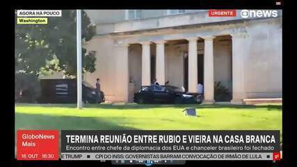 Mauro Vieira chega na embaixada brasileira após se reunir com Marco Rubio na Casa Branca