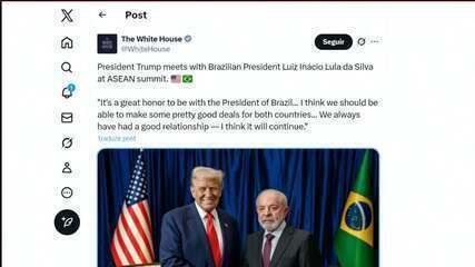 Casa Branca publica foto de Lula e Trump: 'Grande honra estar com o presidente do Brasil'