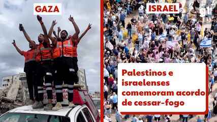 Palestinos e israelenses comemoram acordo de cessar-fogo na Faixa de Gaza
