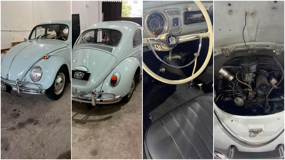 Volkswagen Fusca custa R$ 11.000, exatos R$ 1.999 mais em conta que um iPhone 17 Pro de 512 GB (R$ 12.499) — Foto: divulgação/Picelli Leilões