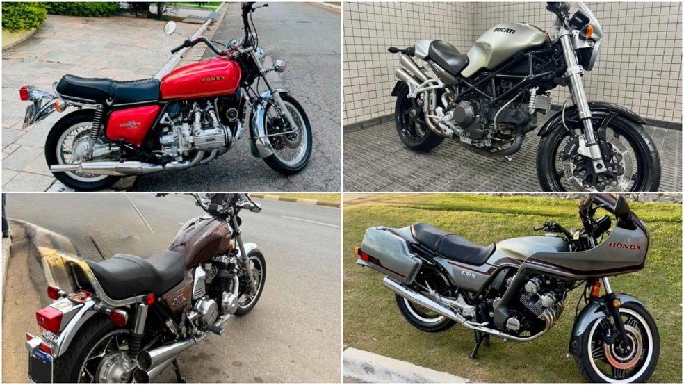 Motos de até 1,1 mil cilindradas estão no leilão — Foto: divulgação/Picelli Leilões
