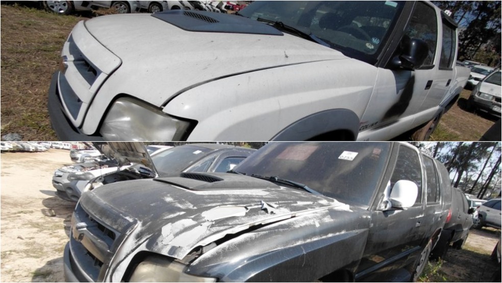 Chevrolet S10 e Blazer com lances de R$ 18.200 e R$ 15.200 respectivamente, menos que os R$ 18.499 do iPhone 17 Pro Max de 2 TB — Foto: divulgação/Governo de São Paulo