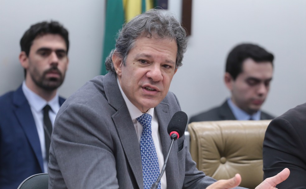 O ministro da Fazenda, Fernando Haddad, durante reunião na Comissão de Agricultura da Câmara — Foto: Kayo Magalhães/Câmara dos Deputados