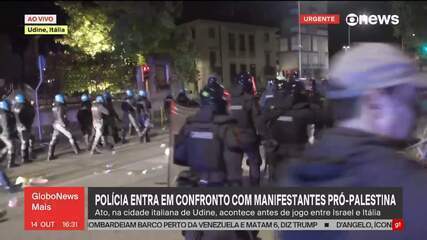 Polícia entra em confronto com manifestantes pró-Palestina na Itália