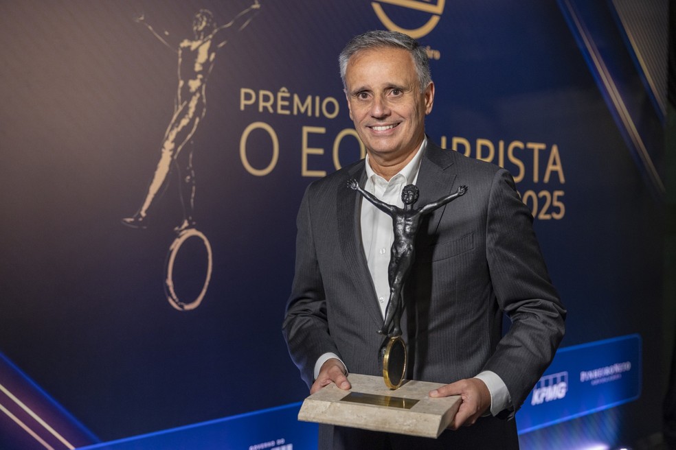 Manuel Belmar é eleito Executivo do Ano pelo IBEF-RIO e recebe Prêmio Troféu 'O Equilibrista 2025'. — Foto: Globo/Fábio Rocha