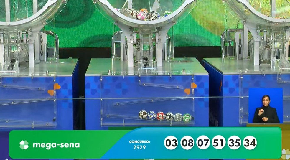 Números Mega-Sena 2929 — Foto: Reprodução/Caixa