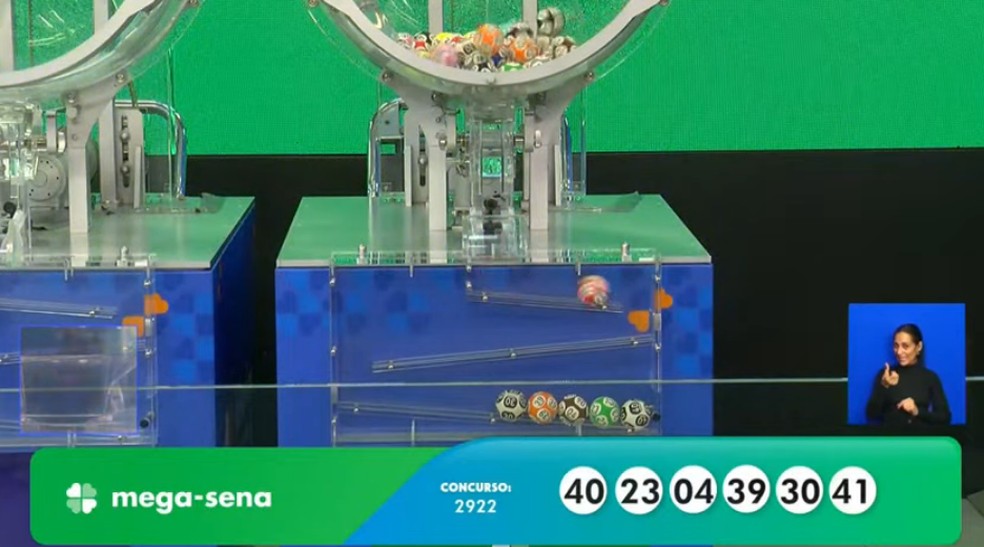 Mega-Sena, concurso 2.922 — Foto: Reprodução/Caixa