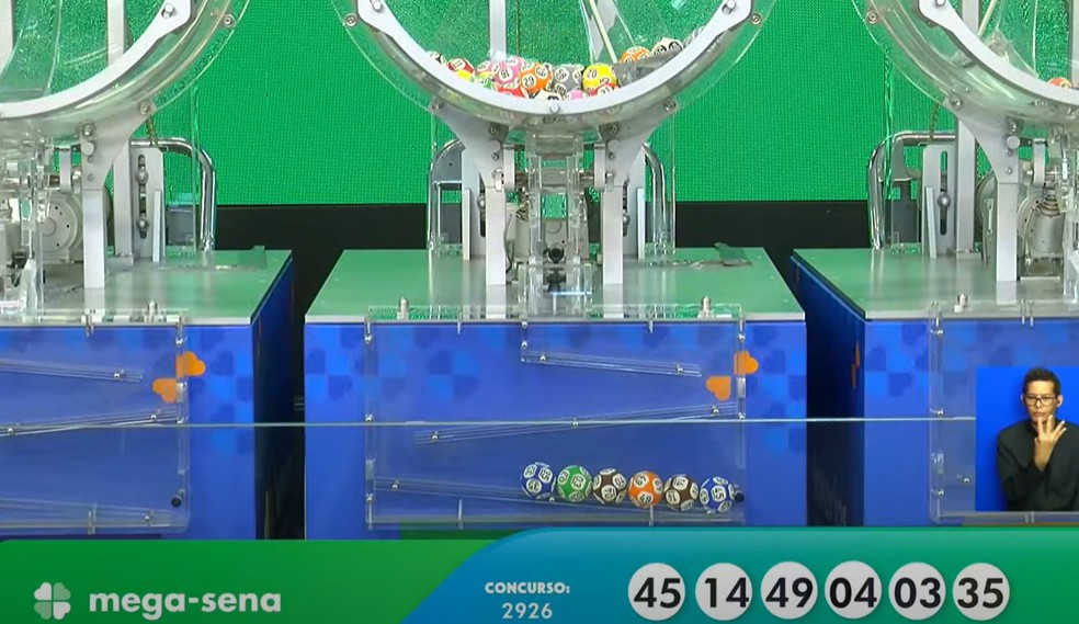 Números do concurso 2926 da Mega-Sena — Foto: Divulgação/Caixa