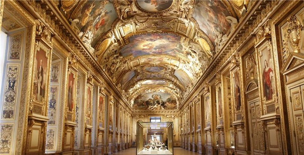 A Galeria de Apolo, no Museu de Louvre, em Paris, em imagem de arquivo — Foto: Museu do Louvre/Divulgação