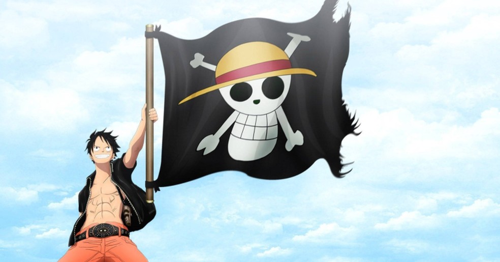 Caveira de bandeira que aparece em 'One Piece' se tornou símbolo de rebeldia na Indonésia — Foto: Reprodução