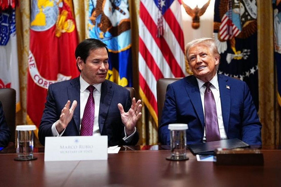 Marco Rubio e Donald Trump — Foto: EPA via BBC