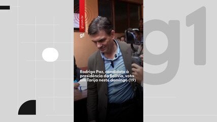 Rodrigo Paz, candidato de centro, registrou seu voto em Tarija neste domingo (19)