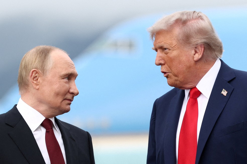 Encontro de Putin e Trump no Alasca — Foto: REUTERS/Nathaniel Wilder