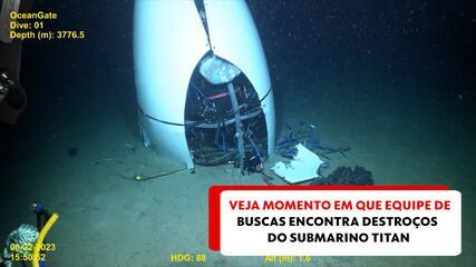Veja momento em que equipe de buscas encontra destroços do submarino Titan