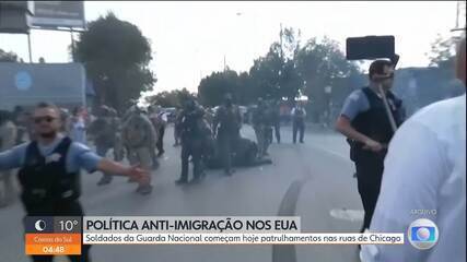 Soldados da Guarda Nacional começam patrulhamentos nas ruas de Chicago nesta quarta (08)