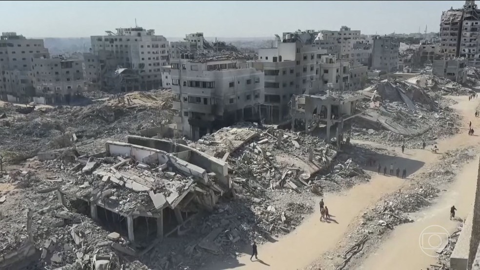 Grupo terrorista Hamas pede ajuda internacional para encontrar corpos de reféns em Gaza — Foto: Reprodução/TV Globo
