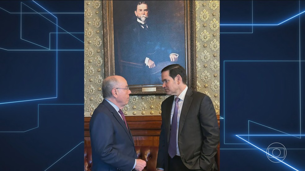 Mauro Vieira classifica encontro com Marco Rubio sobre tarifaço como produtivo e amigável e confirma reunião entre Lula e Trump — Foto: Jornal Nacional/ Reprodução