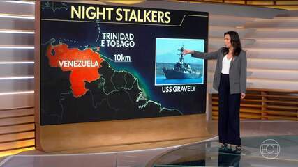 Navio de guerra dos EUA atraca no Caribe, perto da Venezuela