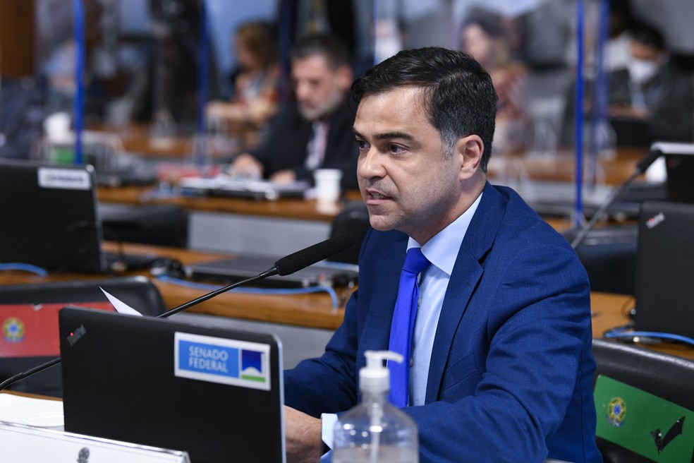 Sandoval de Araújo Feitosa Neto, diretor da Aneel, durante reunião em comissão do Senado — Foto: Roque de Sá/Agência Senado