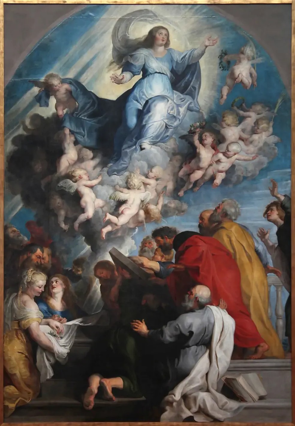 Obra de Rubens, de 1616, retrata a assunção da Virgem Maria — Foto: Domínio Público