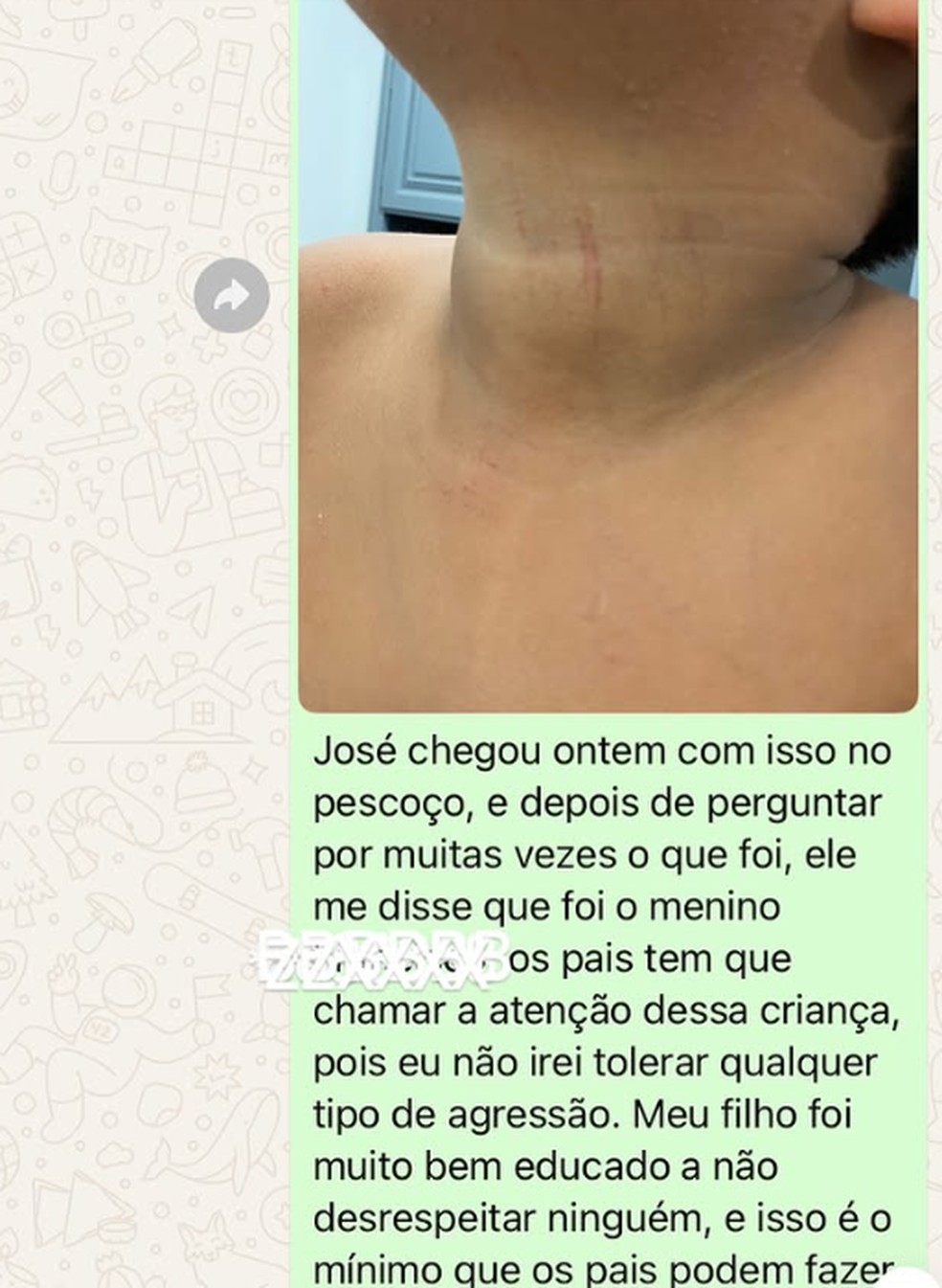 Mensagem enviada à professora — Foto: Reprodução/Instagram