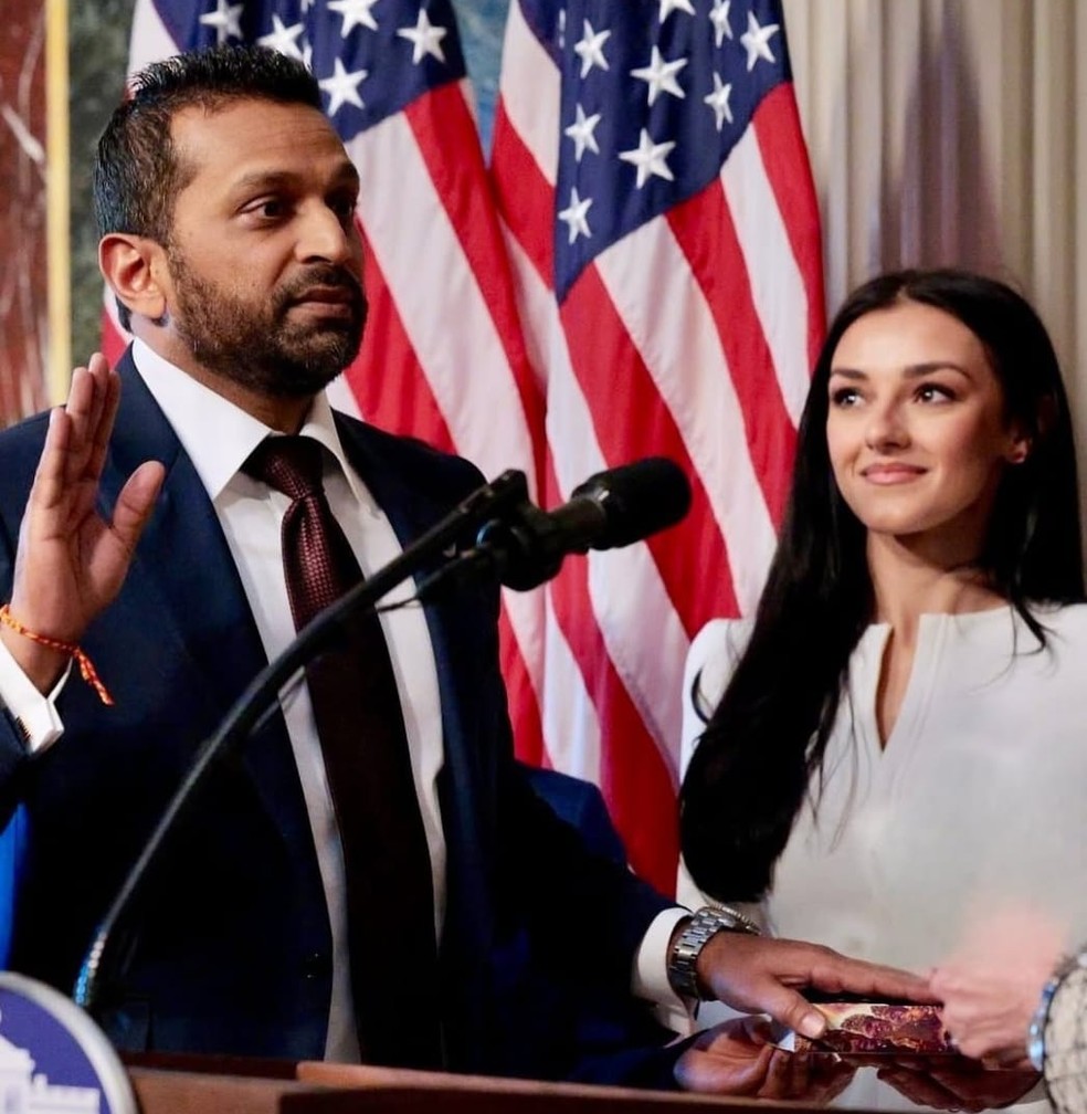 Diretor do FBI, Kash Patel, e a namorada, a cantora de country e ativista conservadora Alexis Wilkins — Foto: Instagram