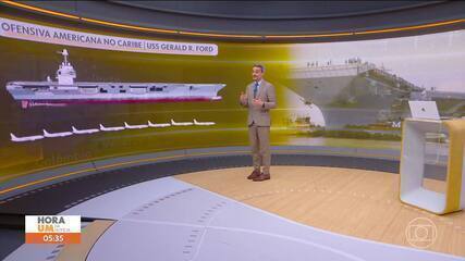 Conheça o porta-aviões USS Gerald Ford, enviado por Trump ao Caribe