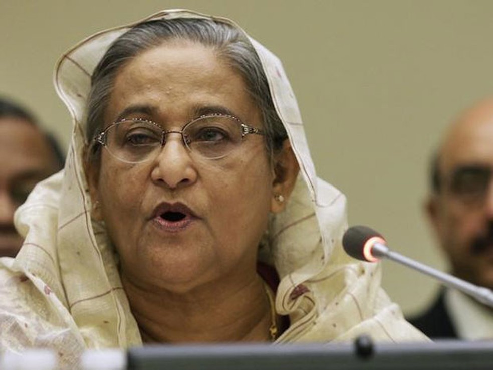A ex-primeira-ministra de Bangladesh, Sheikh Hasina — Foto: Reuters/Andrew Gombert/Pool