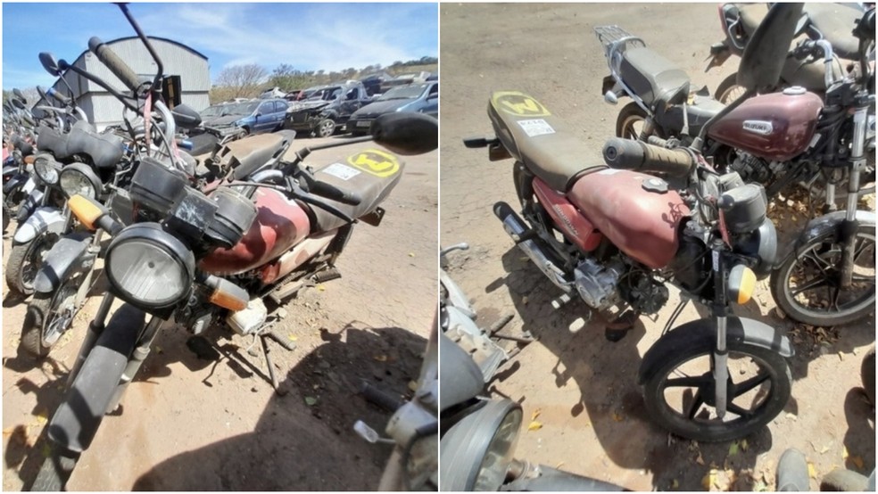 Dafra Super 100 de 2009, com lance mínimo de R$ 450 — Foto: divulgação/Detran-SP