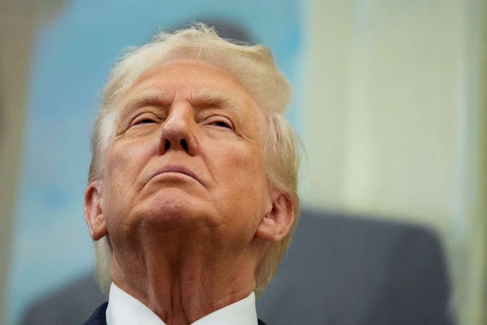 O presidente dos EUA, Donald Trump, em imagem de 30 de setembro de 2025 — Foto: Ken Cedeno/Reuters