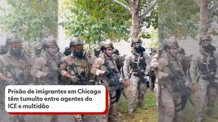 Prisão de imigrantes em Chicago têm tumulto entre agentes do ICE e multidão