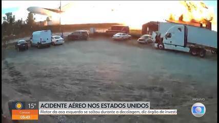 Acidente aéreo nos EUA: motor da asa esquerda se soltou durante a decolagem