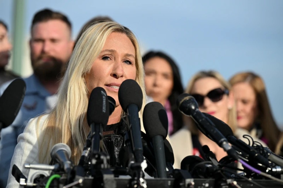 Marjorie Taylor Greene criticou Trump por disputa sobre arquivos de Epstein. — Foto: Getty Images via BBC