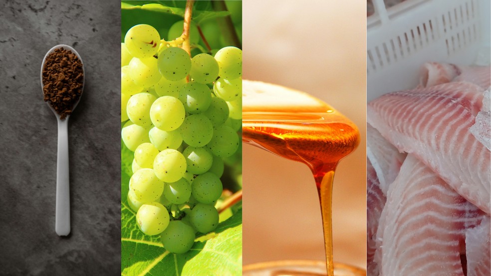 Tarifaço continua para parte do agro: café solúvel, uva, mel e pescados ainda sofrem taxa de 50% nos EUA — Foto: g1