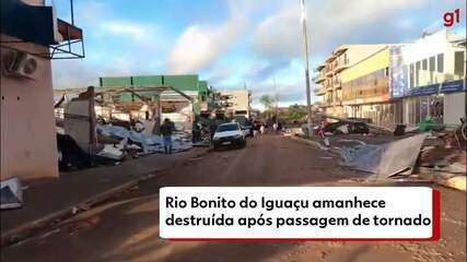 Rio Branco do Iguaçu amanhece destruída após passagem de tornado