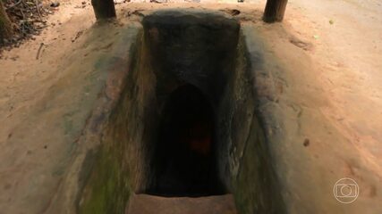 Túneis guardam mapa, armas e cozinhas improvisadas usadas por soldados na Guerra do Vietnã