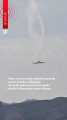 Vídeo mostra avião se desintegrando no ar e caindo na Georgia