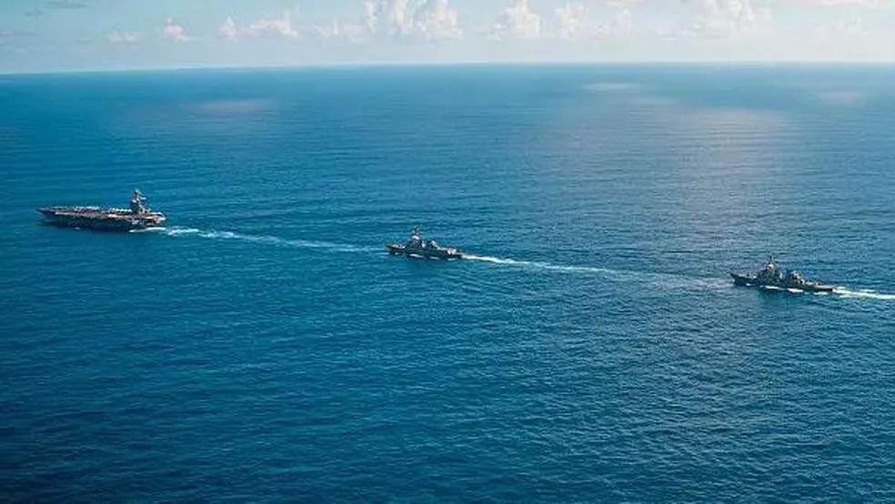 Os Estados Unidos realizam no Caribe sua maior operação militar dos últimos anos — Foto: Getty Images via BBC