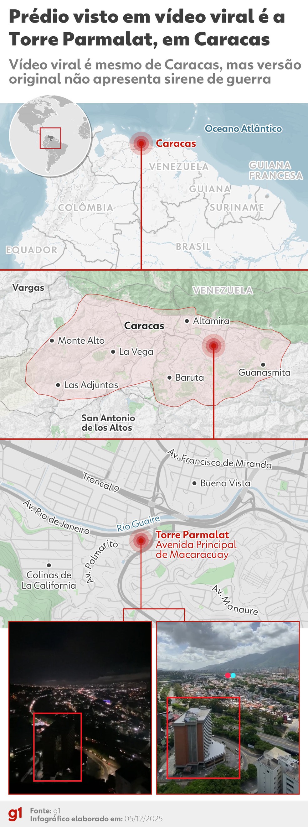 Edifício confirma que vídeo ocorreu em Caracas — Foto: g1
