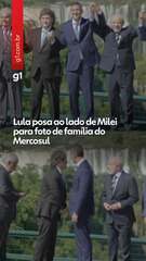 Lula posa ao lado de Milei para foto de família do Mercosul