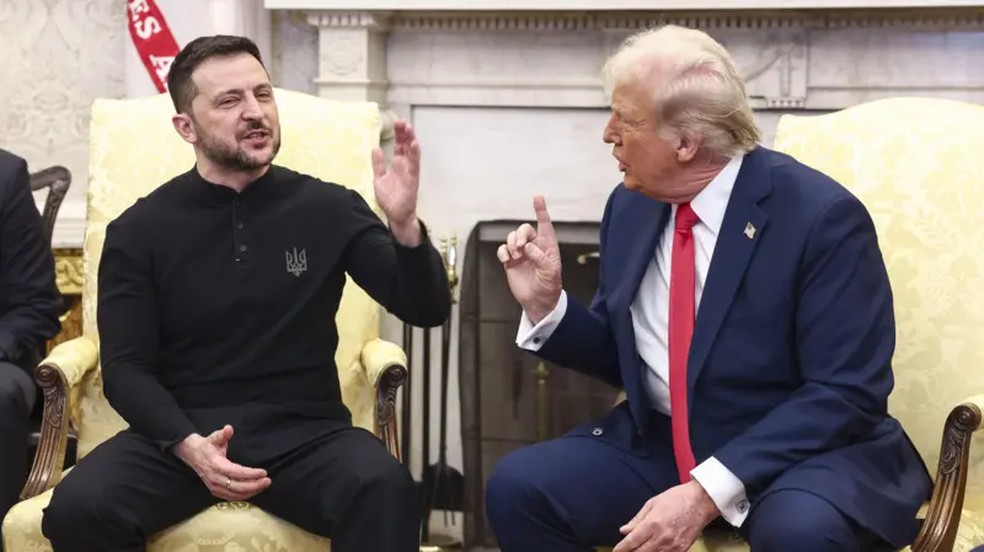 'Você está brincando com a 3ª Guerra Mundial', disse Trump a Zelensky — Foto: EPA-EFE / REX / Shutterstock via BBC