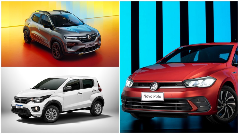 Volkswagen Polo, Fiat Mobi e Renault Kwid estão com desconto de IPI Verde — Foto: g1