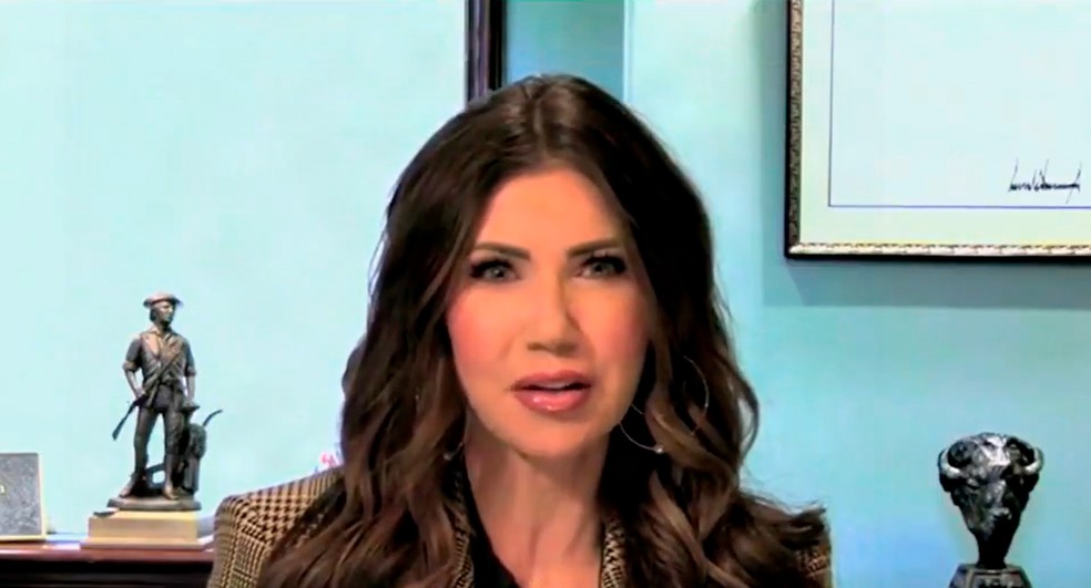 Kristi Noem, secretária de Segurança Interna dos EUA — Foto: Reprodução