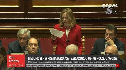 Meloni: Seria prematuro assinar acordo UE-Mercosul agora