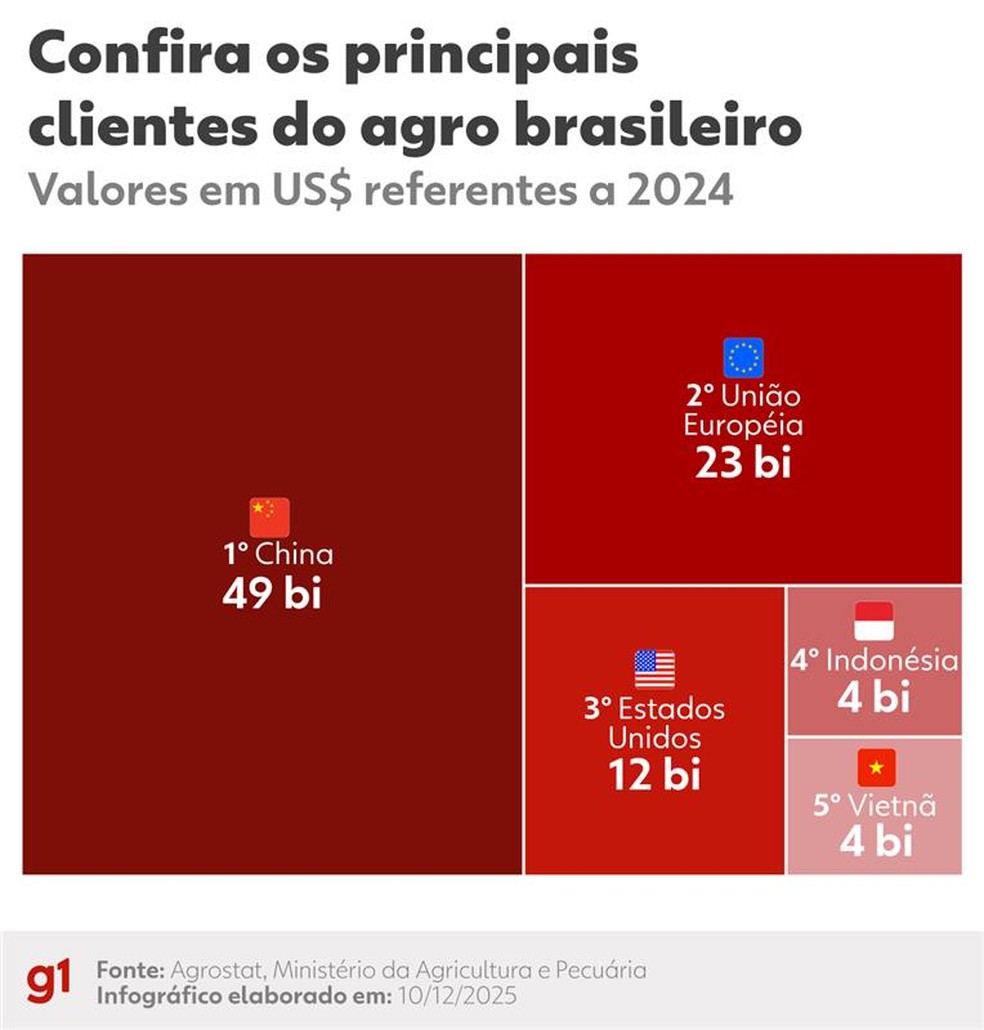 Confira os principais clientes do agro brasileiro — Foto: Arte g1
