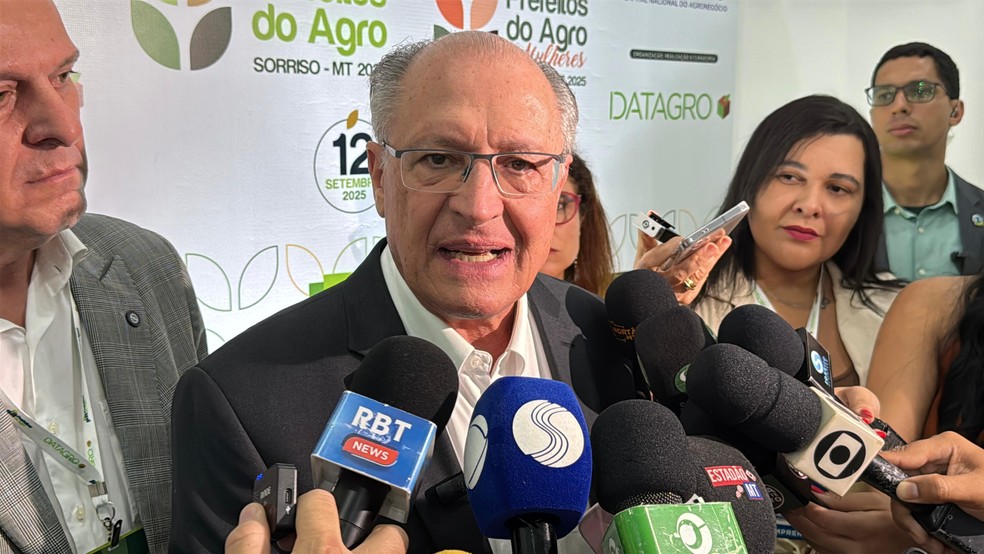 Vice-presidente Geraldo Alckmin destaca papel das instituições após condenação de Bolsonaro — Foto: Raphael Fernandes
