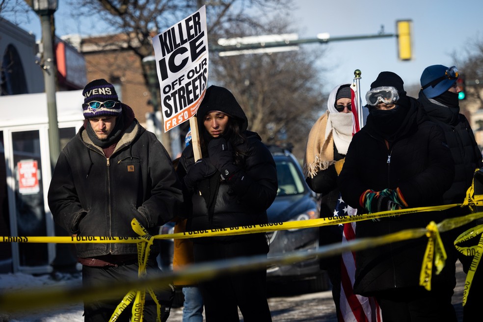 Nova morte provocou mais protestos em Minneapolis — Foto: Ben Hovland/Minnesota Public Radio via AP