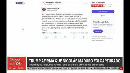 Trump confirma ataques e diz que Maduro foi capturado
