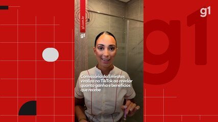 Comissária da Emirates viraliza no TikTok ao revelar quanto ganha e benefícios que recebe