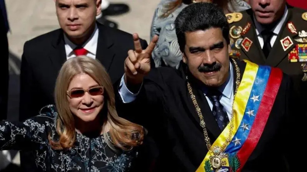 Maduro foi capturado junto com sua esposa por forças dos EUA, disse Trump — Foto: Getty Images via BBC